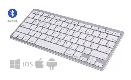 Mini Teclado Bluetooth Sem Fio para Tablet e Celular Prata