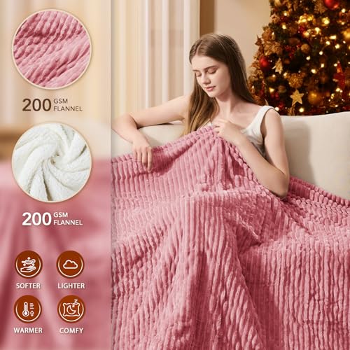 Image of Homemate Electric Heated Blanket Queen Size - 84 inchx90 inch Heating Blanket Queen Size Dual Control 1 /2 /4 /6 /8 Hours Auto-Off 10 Heat Level Over-Heat Protection Soft Flannel Sherpa ETL Certification