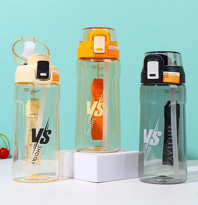 Image of THE VENTI SHOTAY Classic Unbreakable Water Bottle with Sipper BPA Free, Leak-Proof Water Bottle Ideal for Office, Sports, School, Gym (630ML-Black)