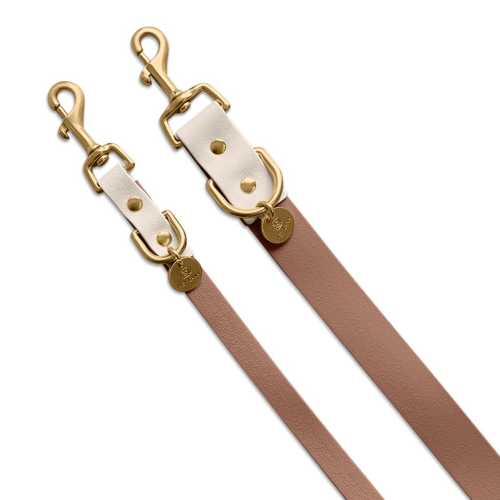 Guinzaglio per cani in Biothane, Made in Germany, 2 moschettoni e regolazione a 3 vie, guinzaglio da trazione, guinzaglio da corsa per cani accessori formazione (M-L, mocca/mousse)