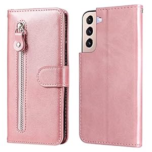 SOUFU Hoesje Compatibel met Samsung Galaxy S22 Hoesje,Premium Lederen Magnetische Tas Flip Wallet Case[Schokbestendig TPU][Standfunctie]Hoesje voor Samsung Galaxy S22(SSLL-Roze)