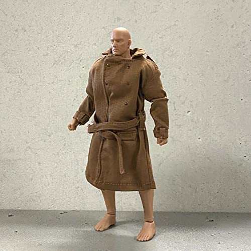 1/12 Scale Miniature Brown Wired Trench Coat For 6" Muscular Body 7" Wrestling Figures #TOP2