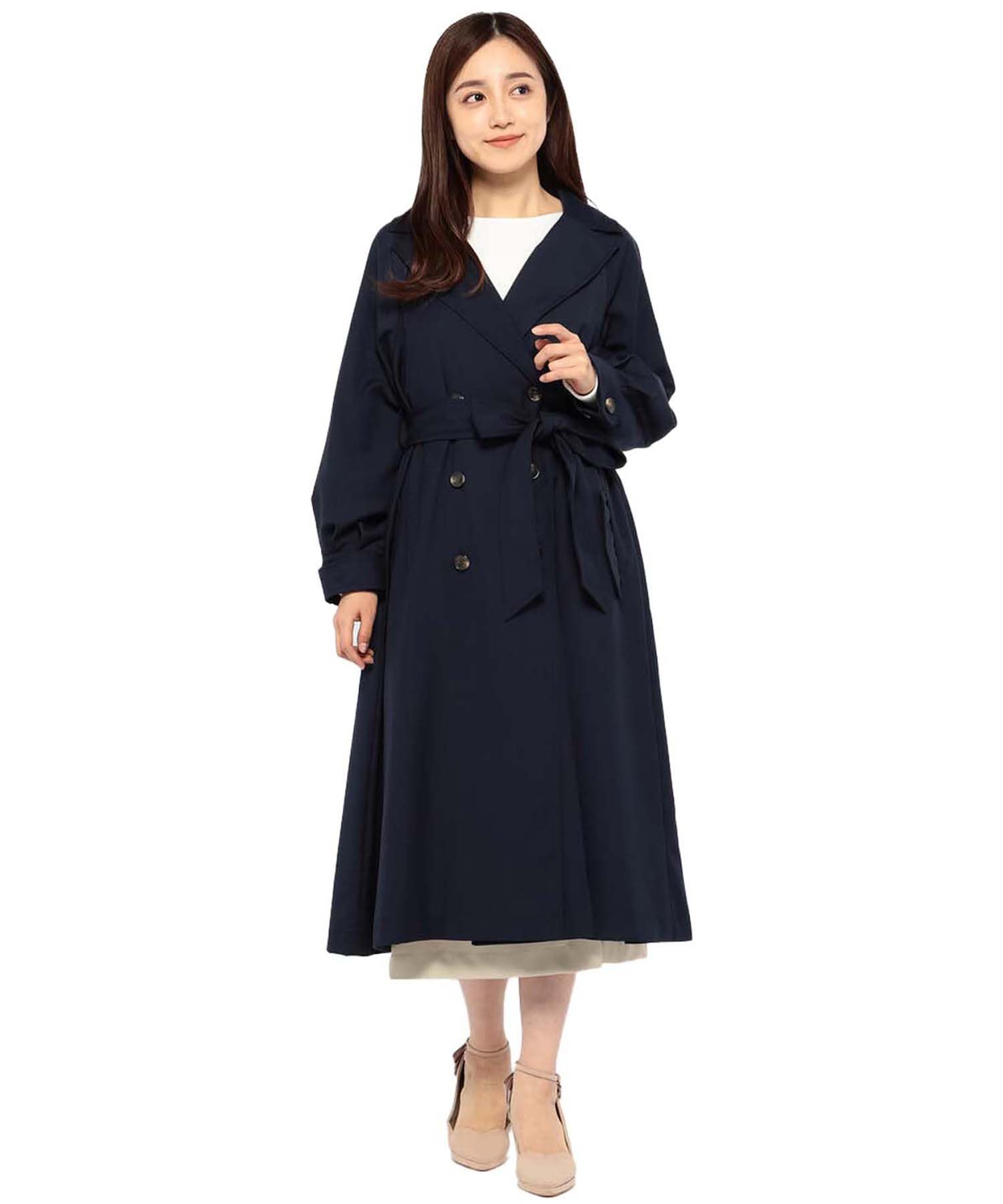 Miyu超美品❣️ダーマコレクション はっ水タフタ トレンチコート 紺 LL Amazon | [ミッシュマッシュ] コート トレンチコート ベーシック