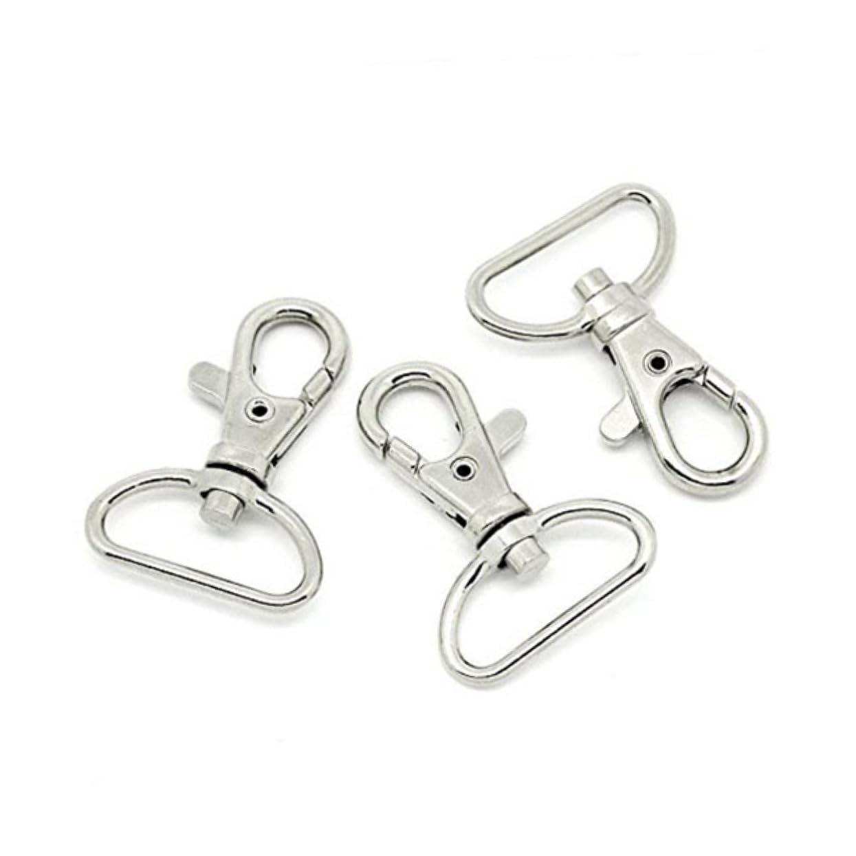 Gogogmee DIY Essential 30pcs Zinc Alloy Snap Hooks Trigger Rotating Swivel Clasp for Keychains Dog Leashes Decorations Silver