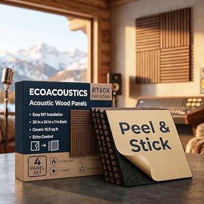 ECOACOUSTICS Acoustic Wall Panels Sound Absorbing - RT60X 4-Pack 24"x24"x1"