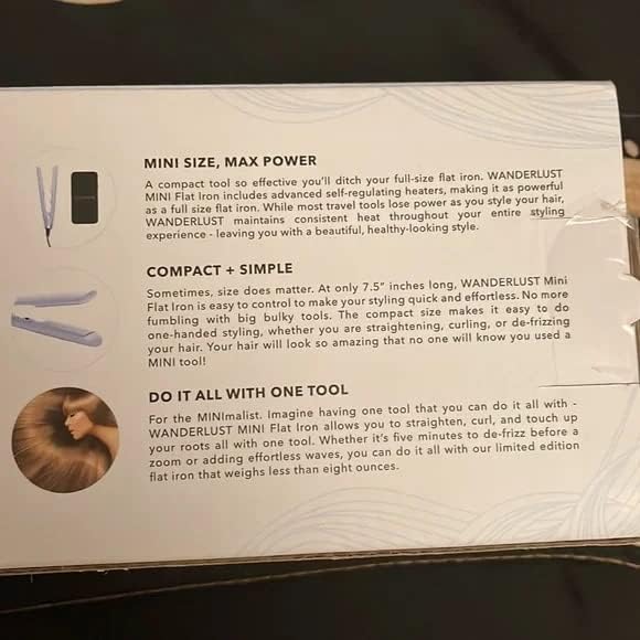 Miniatura 4 de InStyler Wanderlust Mini plancha plana de viaje de 0.75 pulgadas, plancha plana ligera de doble voltaje, versátil y apta para viajes, para peinado