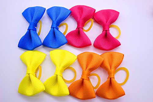Yagopet 20pcs New Dog Hair Bows Topknot Solid Small Bowknot with Rubber Bands Pet Grooming Products Mix Pure Colors Pet… - Image 4