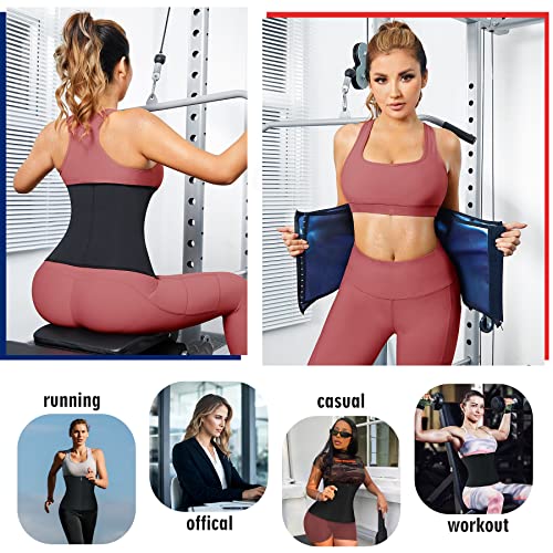Kumayes Sweat Waist Trainer Trimmer For Women Lower Belly Fat Workout Belt Sweat Band Weight Loss Sauna Suit Hot Body Shapers Black #TOP6