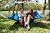 SUPERJARE 12 FT Quilted Fabric Hammock with Detachable Pillow, 2 Person Hammock with Spreader Bars, Adjustable Chain, Outdoor Hammock without Stand, for Outside, Patio, Garden, Navy Blue