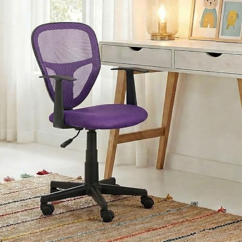 IDIMEX Chaise de Bureau pour Enfant Studio Fauteuil pivotant réglable en Hauteur avec accoudoirs, revêtement Mesh Violet