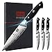 SHAN ZU Set de 4 Couteaux à Steak Damas, Couteaux de Table en Acier Japonais AUS-10 , Couteau a Steack de Cuisines Coffret Couverts de Table avec Poignée G10 Ergonomique et Coffret Cadeau - SUN Series
