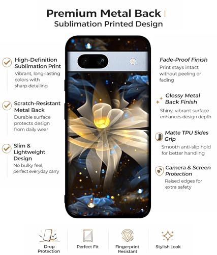 Image of Art Flower Design Premium 2D Printed Metal Back Case Cover for Google Pixel 7A 5G