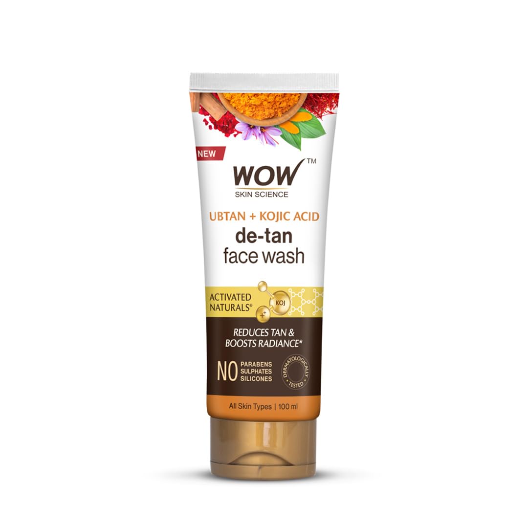 WOW Skin Science Ubtan Face Wash with Chickpea Flour, Turmeric, Saffron, Almond Extract, Rose Water & Sandalwood Oil - No Sulphate, Parabens, Silicones & Color - 100 mL
