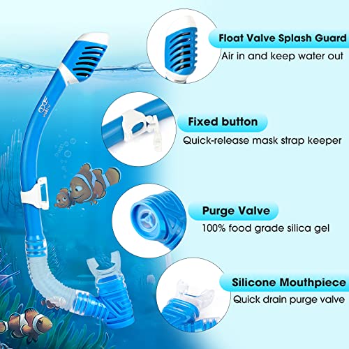 Kids Snorkel Set, Child Diving Mask Anti-Fog Swim Goggles and Dry Snorkel Children Snorkeling Gear for Youth Boys Girls Age 4-14 miniatura 5