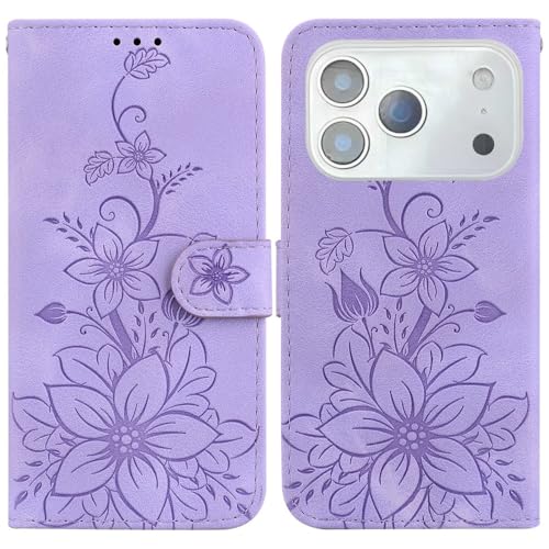 Coque iPhone 11 violette avec motif floral pour organiser vos cartes lors de vos sorties