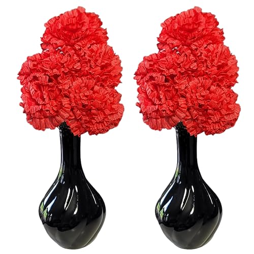 Flourish 794545 32 cm Assorties Lot de Mini Motif fleurs artificielles dans Vase Rouge/noir