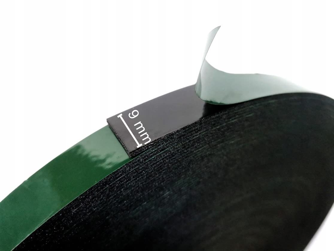 Wooden World - Double side Foam tape PE - Black foam - 1.5 mm Thick 9 mm width and 50 m long - Green spacer - Image 2