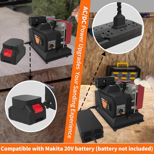 image for ENERTWIST Mini Belt Sander with AC/DC Compatibility, Adjustable Speed 