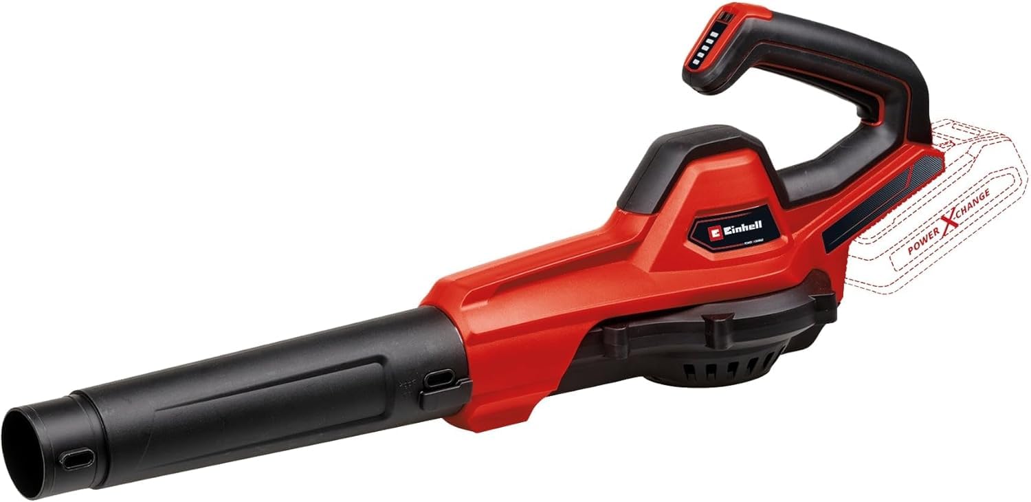 Einhell Soplador Universal con batería GE-UB 18/250 Li E-Solo Power X-Change (18 V, Velocidad del Aire 250 km/h, Tubo de 3 Piezas, regulación de Velocidad electr. con indicador LED, sin batería)