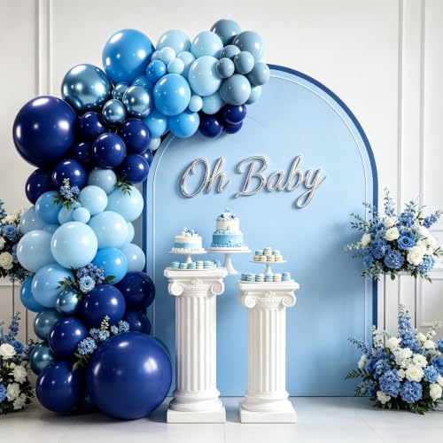 Image of Blocesa Blue Balloons Arch Kit, Metallic Blue Latex for Party Decoration