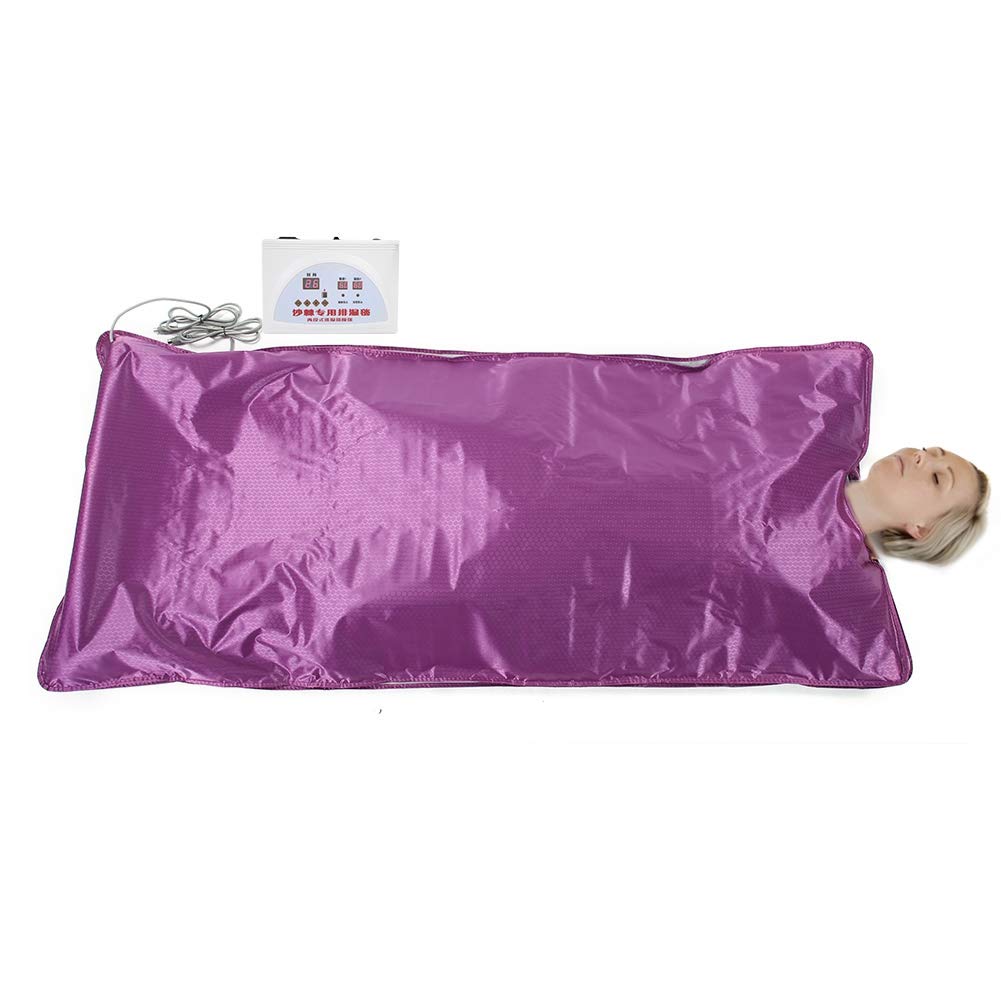 Sauna Blanket, Digital Far Infrared Waterproof Detoxification Blanket with Safety Switch Used As Home Sauna for Body Shape Slimming Fitness(EU)