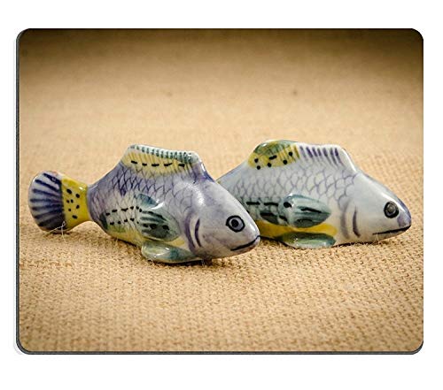 Yanteng Alfombrilla de ratón Juego Alfombrilla de ratón Alfombrilla de ratón de Caucho Natural de Pescado de cerámica en el Saco marrón M0A01144