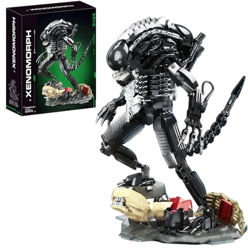 SANFUNET Xenomorph Mech Warrior Building Sets, Ideas Action Figure Building Blocks, 882 PCS Horror Action Figure Toy with Base, Perfect for Birthdays Christmases Halloweens