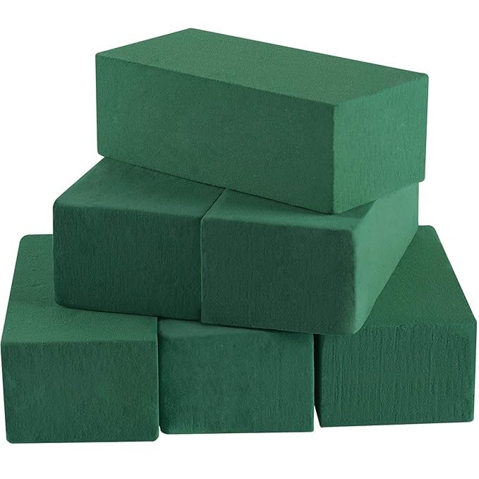 Wet Floral Foam Blocks Large Floral Bricks Flower Mud Foam Kit for Florist Floral Decoration Arrangement Green Foam Dry or Wet Wedding Bouquet Artificial Flower Arrangement - Set of 6-image-11