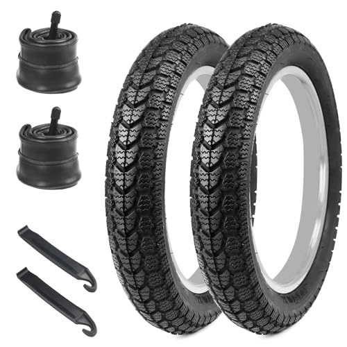 WEEROCK 14 Inch E Bike Tire Kids Bike Tires 2 Pack 14x2.125 Electric Bicycle Tires with 2 Pack 14 x 2.125/2.35 Inner Tubes Folding Replacement Bicycle Tyres for Electric Bicycle, Kid Bike, E-Scooter