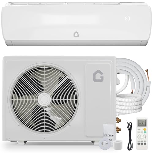 19 SEER2 Ultra-Quiet Mini Split AC | 9000 BTU 3-in-1 Cooling/Heating/Dehumidifier | 115V Inverter Heat Pump | 42dB Whisper Operation | 10ft Pre-Charged Line Set | White Modern Design