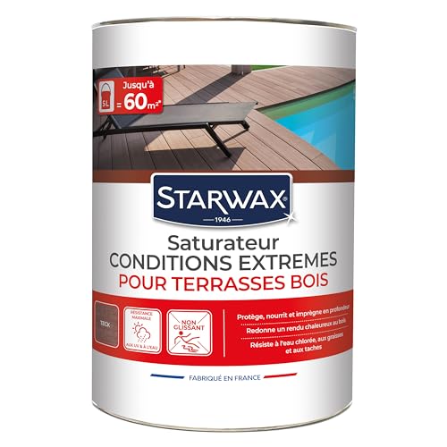 STARWAX Saturateur Haute Protection pour Terrasses en Bois Teck - 5L