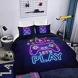 MILANKET Gaming Bedding Duvet Covers Twin Size, Trippy Gamer Bedding Sets for Boys, 3pcs Teen...
