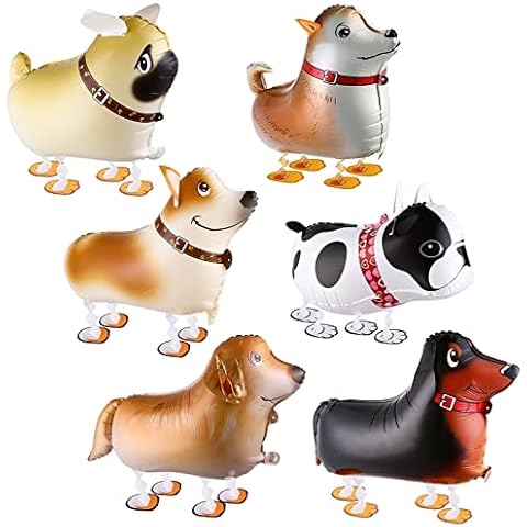 Thinp 6pcs Dog Balloons, Walking Animal Balloons Pet Dog Balloons Dog Party Decorations Dogs Birthday Party Supplies for Kids Balloons Animal Theme Birthday Party Decorations Cover