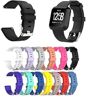 Pulseira Silicone para Fitbit Versa - Fitbit Versa 2 - Fitbit Versa Lite - Marca Ltimports (Preto)