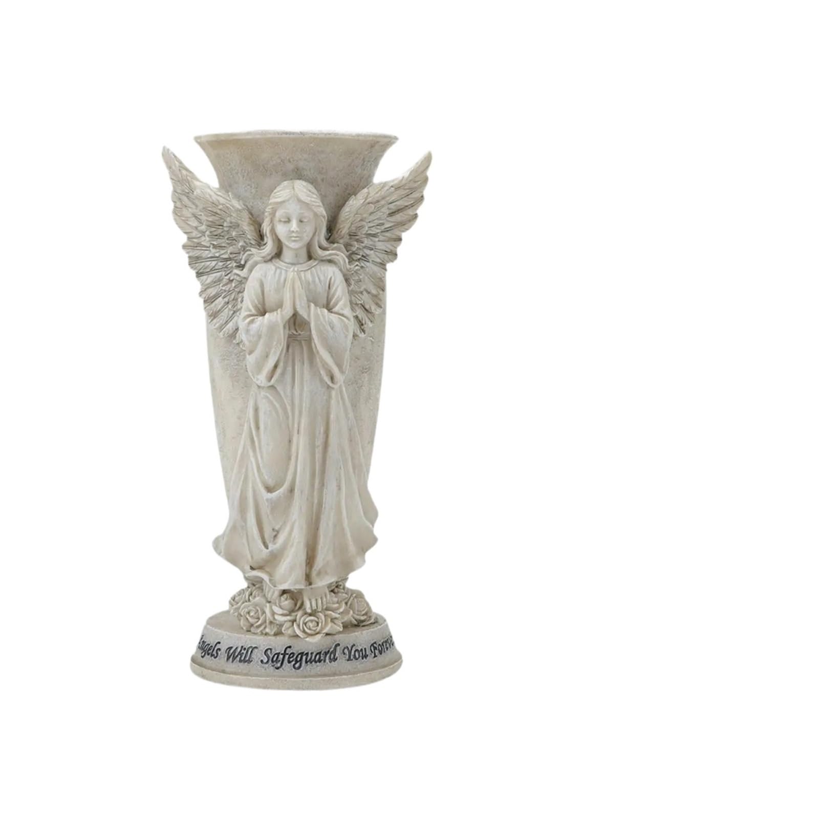 Grave Vase Angel Pray Flower Practical With Spikes Remembrance Cemetery Decoration For mourning