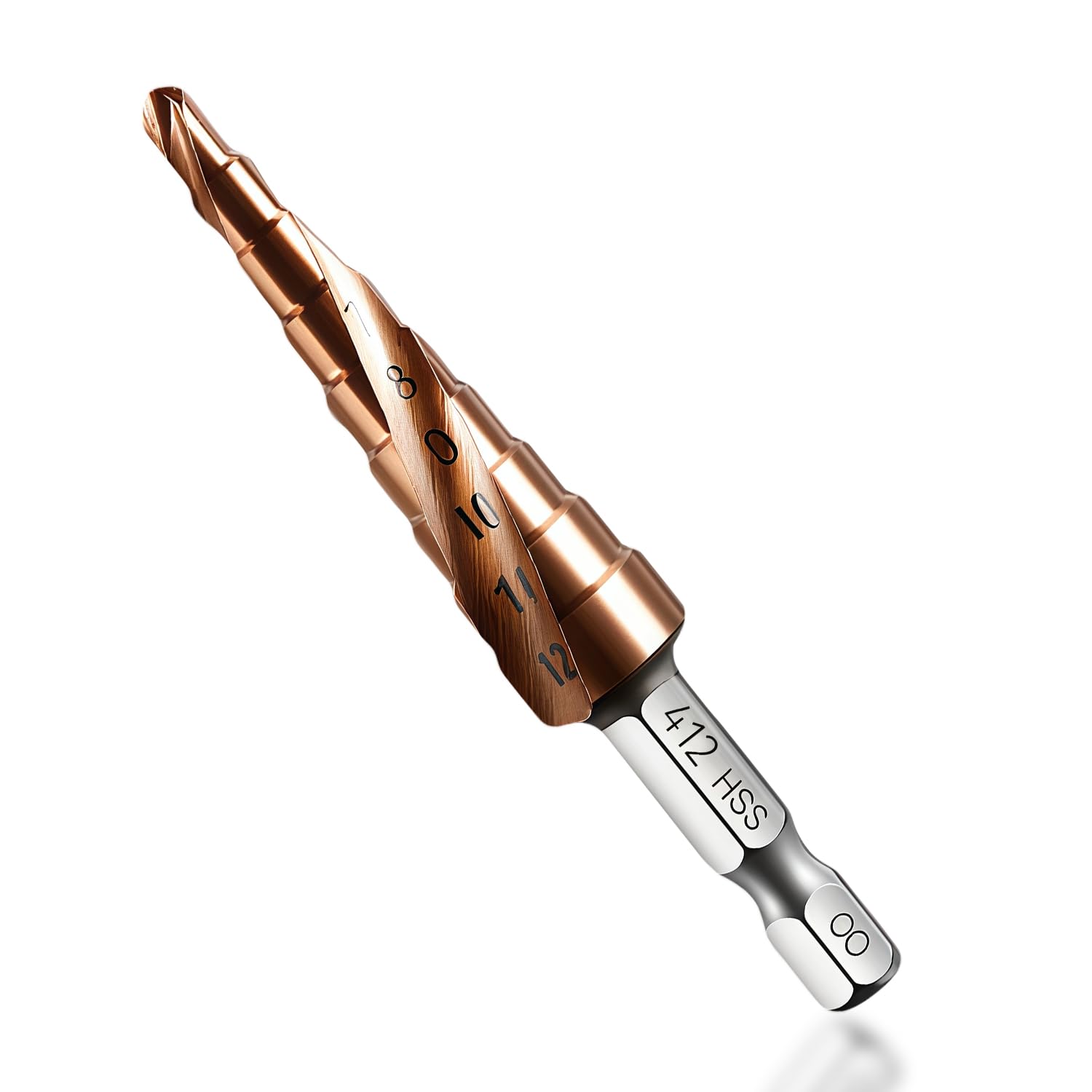Metal Drill Bits for Hard Steel, Cobalt Drill Bit Cone Cutter Spiral Flute Hex Shank for Stainless Steel Cast Iron Copper Aluminum PVC