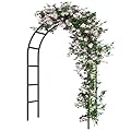 RUBFAC Metal Garden Arch, Wedding & Event Decoration, Garden Trellis for Climbing Plants, Assemble Freely 2 Sizes for Various Climbing Plant Roses Vines Bridal Party Decoration, Army Green, 1 Pack
