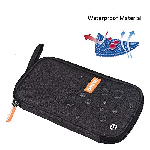 DEFWAY Family Passport Holder Waterproof RFID Blocking Credit Card Organizer Travel Document Bag Ticket Wallet with Strap for Men Women, Travel Essentials for Flying (Black) by DEFWAY - Image 6