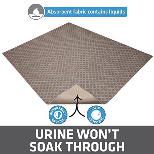 Image of Drymate Cat Litter Box Mat, Litter Trapping Mat, Waterproof, Urine-Proof, Absorbent, Machine Washable, Soft on Paws, Contains Mess, Protects Floors, Kitten Supplies, Taupe, 29x36 XL