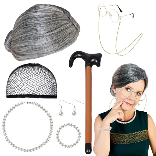 Kit déguisement vieille dame pour partager des moments de rire en famille