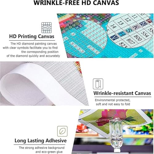 Peinture diamant fleur bleue kit complet point de croix 80x160 - 4