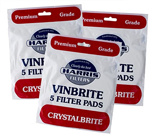 Harris Crystalbrite Pads 5pk x3 Filter Pads, Use with Harris Vinbrite MK3 Filter Kit (Pack of 3)