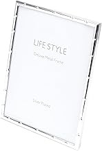 WOLFF Porta-Retrato de Aço Bambu Prata 20cm x 25cm - Enxoval - Casamento - Decoração - Álbum de Fotos - Enfeites - Moldura Elegante Para Mesa e Parede