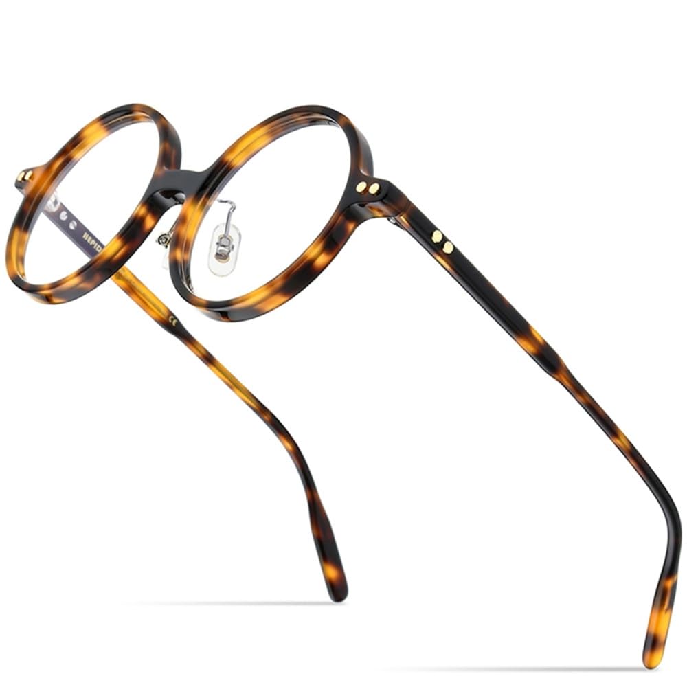 Occhiali Da Vista In Acetato Rotondi Fatti A Mano Di Stile - Foto 7