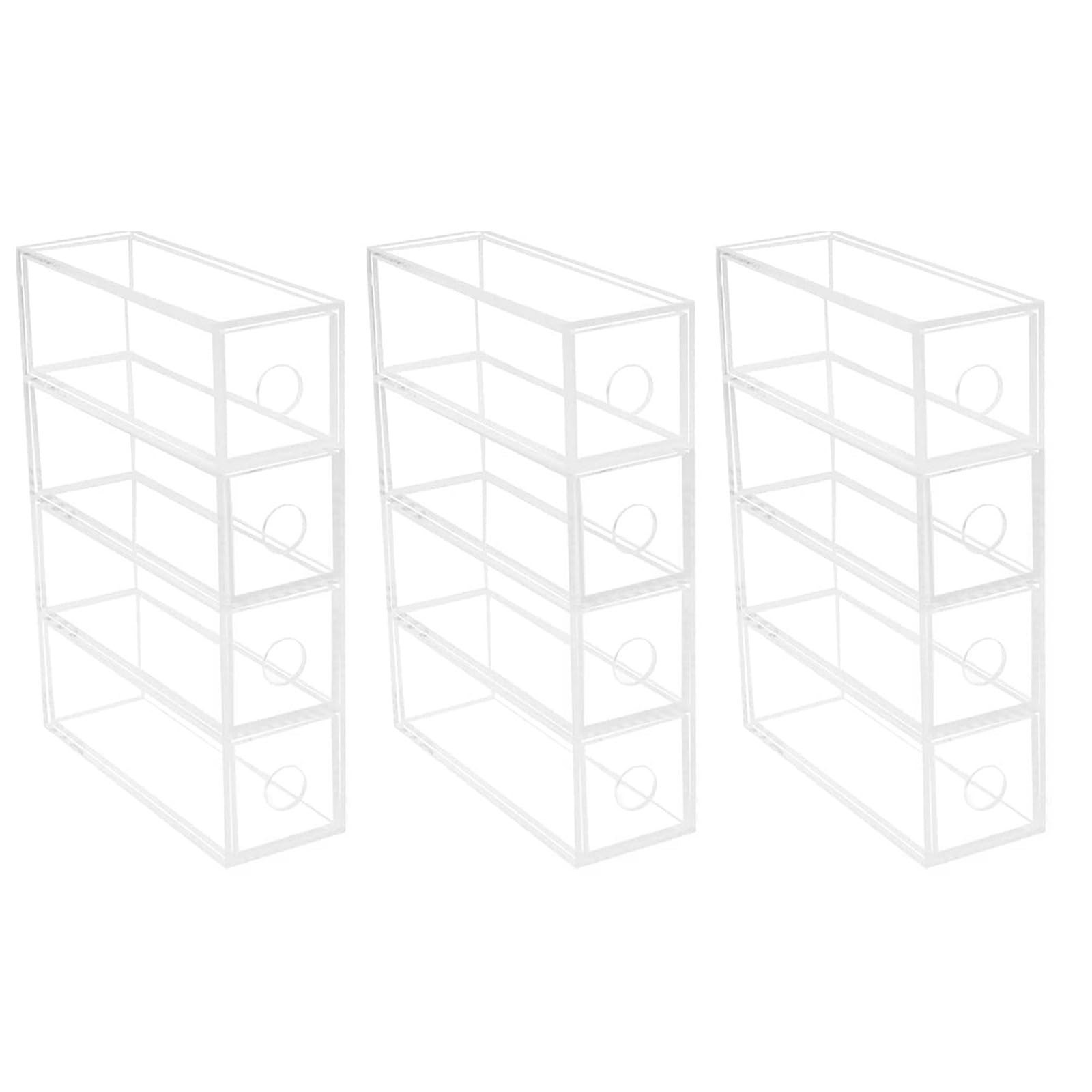 SOIMISS 3 Stück Klare Acryl Brillenaufbewahrung mit 4 Schubladen Transparenter Brillenorganizer für Sonnenbrillen und Lesebrillen Platzsparend für Ankleidezimmer und Studentenwohnheim