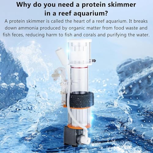 Skimmer de proteínas para acuarios de agua salada, espumador interno para peceras, apto para acuarios de agua dulce y marina de 30-50 L, 50-90 L y 90-130 L