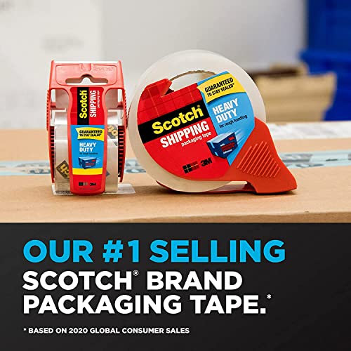 Scotch Heavy Duty Shipping Packing Tape, Clear, Shipping and Packaging Supplies, 1.88 in. x 54.6 yd., 2 Tape Rolls with 2 Dispensers - image 8
