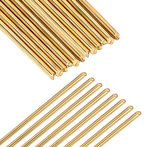 MOZEAT LENS 20 varillas de latón de 2 mm x 247 mm de latón sólido de cobre soldadura de cobre para electrodos de soldadura,accesorios de soldadura,accesorios de tubería,accesorios de hardware DIY