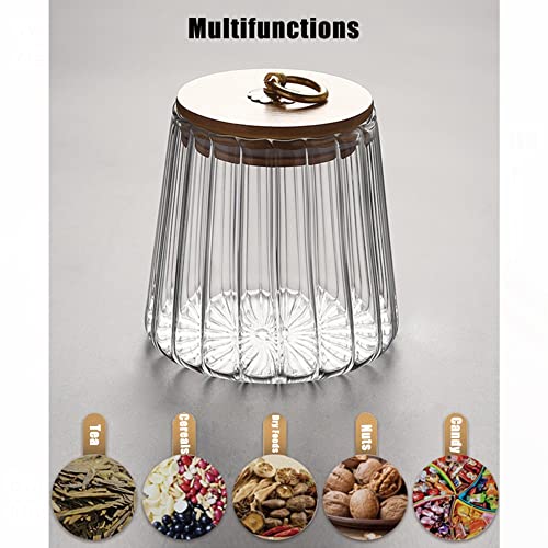 Glass Coffee Nuts Canister Airtight Storage Jar Petal Decorative Jar Airtight Glass Organizer Jar with Sealed Lid Metal Handle for Coffee Beans Tea Sugar Nut Honey Jams (650ml/21oz-Conical) - Cosy Home Interiors Glass Coffee Nuts Canister Airtight Storage Jar Petal Decorative Jar Airtight Glass Organizer Jar with Sealed Lid Metal Handle for Coffee Beans Tea Sugar Nut Honey Jams (650ml/21oz-Conical) - Image 6