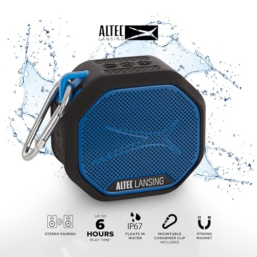 Image of Altec Lansing HYDRATREK Magnetic Bluetooth Speaker, Waterproof IP67, 5W RMS Output, True Wireless Pairing, USB-C Quick Charge, 3.7V 400mAh Battery, Voice Assistant, Perfect for Any Adventure